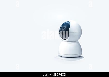 Modern IP CCTV security cameras on white background. Stock Photo