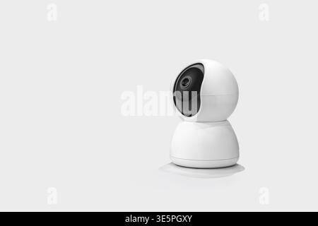Modern IP CCTV security cameras on white background. Stock Photo