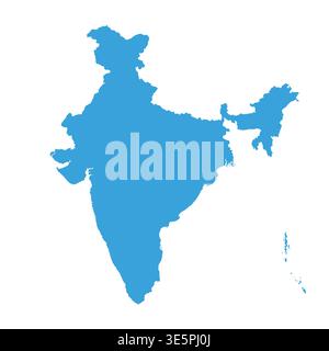 Map of Indiia, sign silhouette. World Map Globe. Vector Illustration isolated on white background. Asian continent Stock Vector