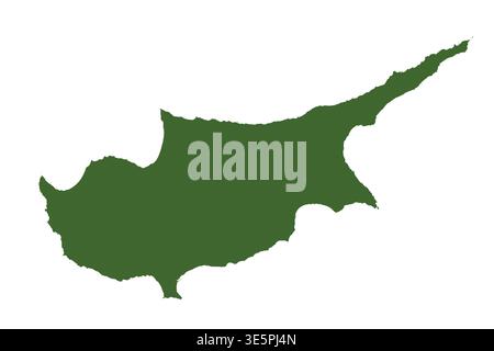 Map of Cyprus, sign silhouette. World Map Globe. Vector Illustration isolated on white background. Europe continent Stock Vector