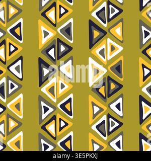 Seamless pattern with triangle decoranive art print. Polygonal rainbow mosaic background. Abstract vector illustration. Triangular graphic Simple Stock Vector