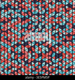 Seamless pattern with triangle decoranive art print. Polygonal rainbow mosaic background. Abstract vector illustration. Triangular graphic Simple Stock Vector