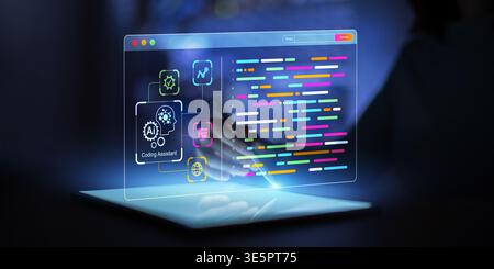 Artificial Intelligence Driven Coding Assistant for Modern Software Development. Stock Photo