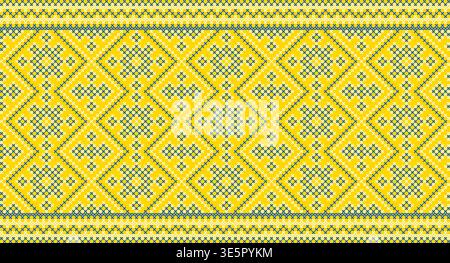 Vector illustration of Ukrainian ornament in ethnic style, identity, vyshyvanka, embroidery for print clothes, websites, banners. Background Stock Vector