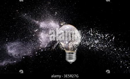 real high speed photo Light bulb explosion Stock Photo