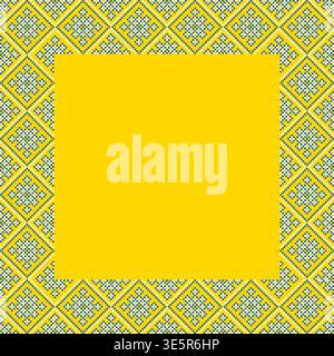 Vector illustration of square frame Ukrainian ornament in ethnic style, identity, vyshyvanka, embroidery for print clothes, websites, banners Stock Vector