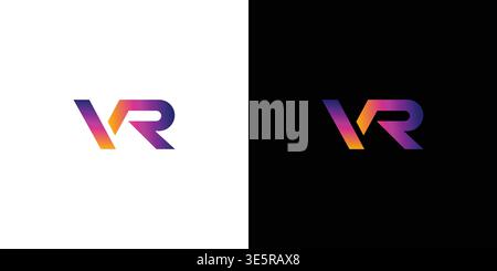 Modern and cool letter VR initials logo design Stock Vector