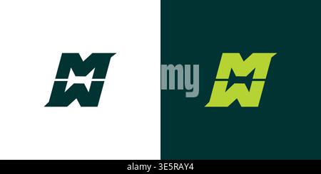 strong and bold letter MW initials logo design Stock Vector