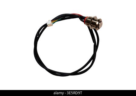 Electronic control switch with soldered wires for circuit panel connection Stock Photo