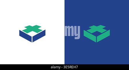 The medicine box logo design is unique and modern Stock Vector