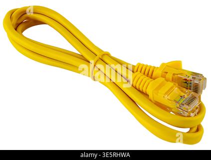 Twisted-pair cable for connecting to the internet and network equipment Stock Photo