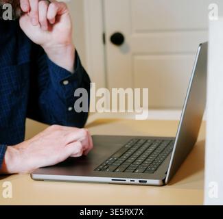 Business Intelligence Analyst Investigates Impact of Artificial Intelligence AI on Long-Term Corporate Revenue and Staffing Concept Stock Photo