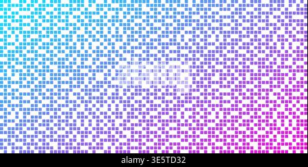 Neon pixel gradient bg. Blue, pink and purple gradient background. Abstract digital pattern with square elements grid. Vibrant cyber neural network Stock Vector