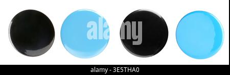 Many blank button badges isolated on white, set Stock Photo