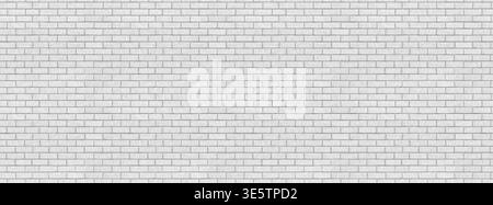 White brick wall seamless texture background tile. Paint on street subway stone exterior. Stock Photo