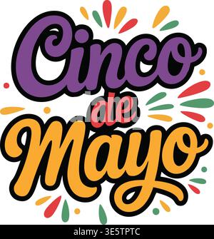 Cinco de Mayo Festive Celebration Vector Lettering Stock Vector