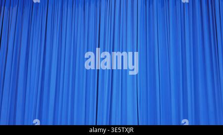 Vibrant blue curtain with dramatic vertical folds, abstract texture background for stage or display Stock Photo