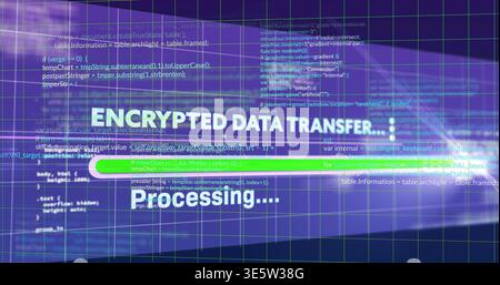 Displaying centered headline and progress cluster updating on system UI, with green progress bar Stock Photo