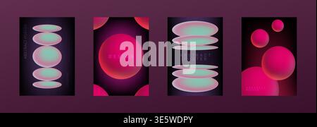 Abstract background gradient for poster tech shape and circle technology post. Design pattern pink for blue conference abstract and template vector Stock Vector