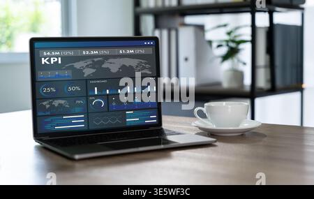 KPI dashboard and business analytics concept with data visualization, performance tracking, financial metrics, reporting system, global statistics, an Stock Photo