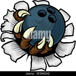 Bowling Ball Claw Cartoon Monster Animal Hand Stock Vector