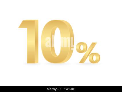 10% or 10 Percent Off Sale Discount. 10% for Banner, Poster or Advertising. Vector Illustration. Stock Vector