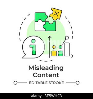 Misleading content multi color concept icon Stock Vector