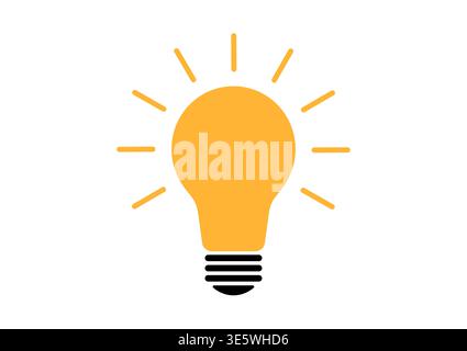 Light Bulb Icon Symbol with Idea Concept Isolated on White Background. Idea, Innovation, Inspiration and Creativity Concept. Vector Illustration. Stock Vector