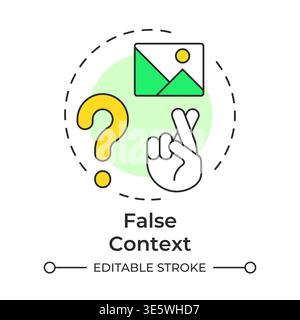False context multi color concept icon Stock Vector