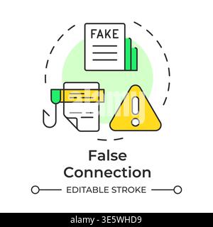 False connection multi color concept icon Stock Vector