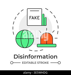 Disinformation multi color concept icon Stock Vector