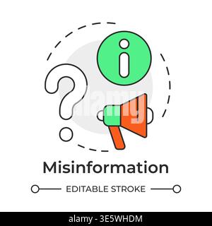Misinformation multi color concept icon Stock Vector