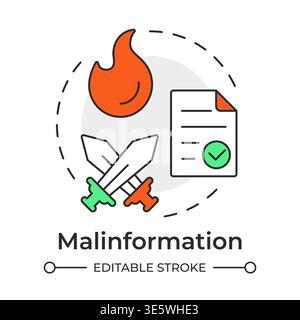 Malinformation multi color concept icon Stock Vector
