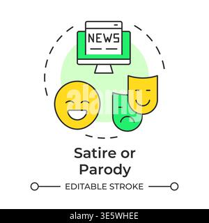 Satire or parody multi color concept icon Stock Vector