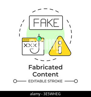 Fabricated content multi color concept icon Stock Vector