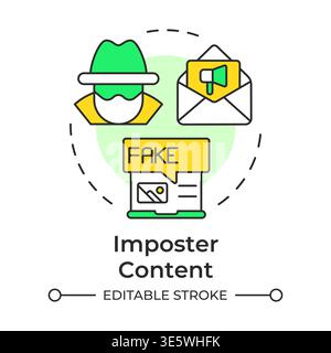 Imposter content multi color concept icon Stock Vector