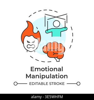 Emotional manipulation multi color concept icon Stock Vector