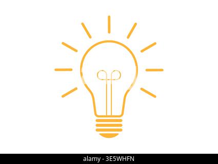 Light Bulb Icon Symbol with Idea Concept Isolated on White Background. Idea, Innovation, Inspiration and Creativity Concept. Vector Illustration. Stock Vector