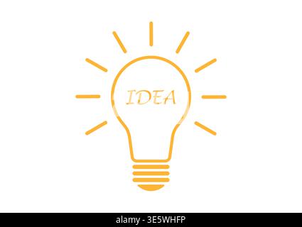 Light Bulb Icon Symbol with Idea Concept Isolated on White Background. Idea, Innovation, Inspiration and Creativity Concept. Vector Illustration. Stock Vector