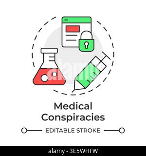 Medical conspiracies multi color concept icon Stock Vector