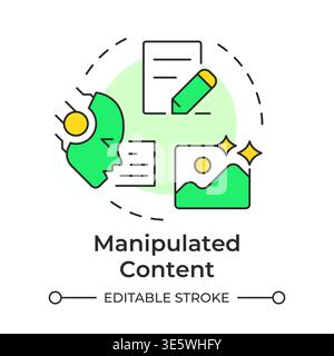 Manipulated content multi color concept icon Stock Vector