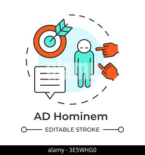 AD hominem multi color concept icon Stock Vector