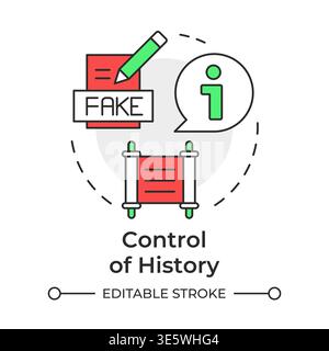 Control of history multi color concept icon Stock Vector
