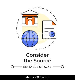 Consider the source multi color concept icon Stock Vector