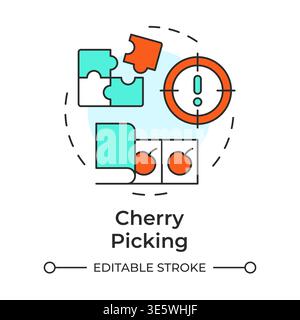Cherry picking multi color concept icon Stock Vector