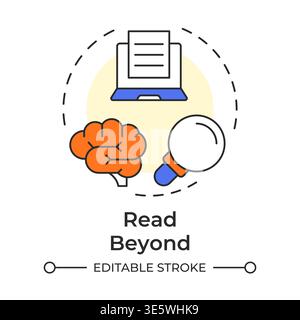 Read beyond multi color concept icon Stock Vector