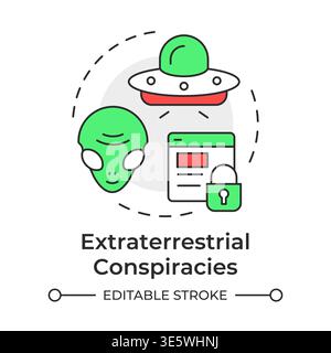 Extraterrestrial conspiracies multi color concept icon Stock Vector