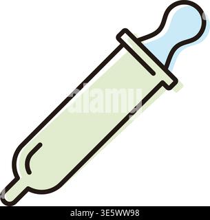 A rolling pin rests on a kitchen counter. The light from outside highlights the smooth surface. The scene shows preparation for baking or cooking. Stock Vector