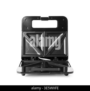 Modern electric sandwich maker on white background Stock Photo