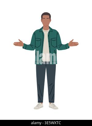 Vector Illustration of a man with open arms Stock Vector